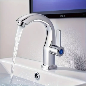 Modern single hole bathroom sink faucet with side spray matte black valve ergonomic curved nozzle easy to install