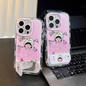 Transparent Pink Cartoon Phone Stand Small Ball Wealth Support Holder for Apple 16ProMax Huawei Pura70 Honor 300 Vivo S20 New Oppo Reno14 Xiaomi 15
