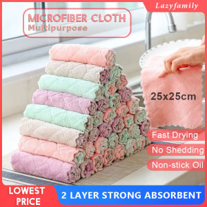 Microfiber Cleaning Cloths Magic Absorbent Fast Drying Cleaning Double Layer Towels Non-Stick Oil Murah Kain Dapur