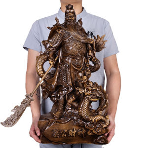 Lucky Wealth Attracting General Guan Yu Statue Decorative Figurine for Business Shops Home Decorations Wealth Bringing God Image