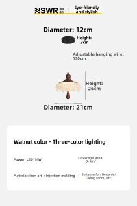 NSWR | Vintage Retro Creative Ice Mountain Water Drop Walnut Colored Chandelier