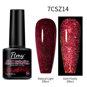 7ML FTMY Broken Diamond Gel Nail Polish Reflective Glitter Gel Polish Sparkling Glitter Semi Permanent Gel Varnish Soak Off U