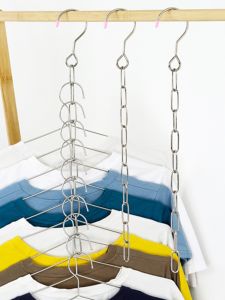 Stainless Steel Clothes Hanger Chain Multi-Functional Wardrobe Storage Chain Drying Double Headed Clothes Chain Home Bedroom Closet Organizer