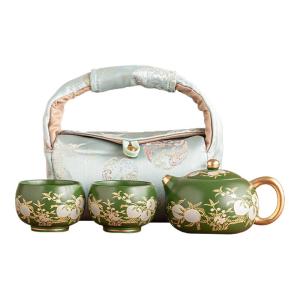 JISU | Green Longevity Blessing Ceramic Tea Set