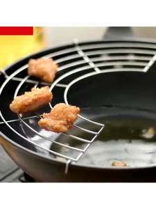 Stainless Steel Frying Oil Fliter Oil Strainer Kitchen Steam Rack Oil Drain Rack Screen for Frying