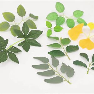 30/50Pcs Artificial Green Leaf Rose Leaves Christmas Decora for DIY Home Wedding Bride Wrist Decorative Leaf Artificial Plant