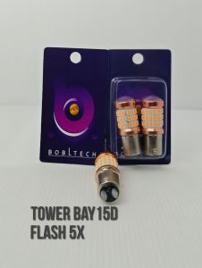 BOBLTECH Lampu Rem Strobo Led Bayonet 2 Kaki Bay15D Tower Mobil Kedip 5X (2 Buah)
