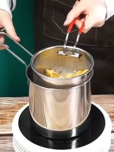 Household Fryer 304 Stainless Steel Temperature Control Mini Kitchen Fuel Saving Small Deep Fan With