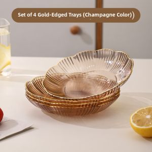 Floral Transparent Luxurious Chinese Snack Fruit Plate