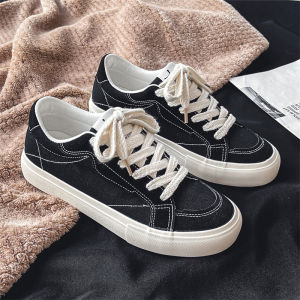 American Retro 2024 New Couple Canvas Shoes Korean Style Low Help Flat Casual Trendy Shoes Breathable Slip-On Rubber Sole