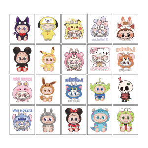 Nhãn Dán Hình Xăm Labubu 20 Chiếc Hình Hoạt Hình Chuyển Nhiệt Một Lần Không Độc Hại Phụ Kiện Trang Trí Nhà