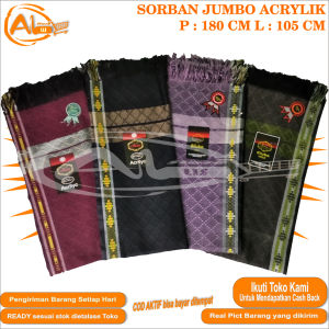 SORBAN DEWASA PRIA MUSLIM JUMBO/SURBAN TENUN ALISKA ACRYLIC BAHAN PREMIUM/OLEH-OLEH HAJI