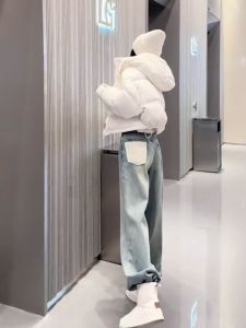 Quần Jeans Denim Ống Thẳng Cạp Cao Cho Nữ Quần Dài Ôm Dáng Mùa Xuân Thu Quần Dài Ôm Dáng Cỡ Lớn Phong Cách Thường Ngày