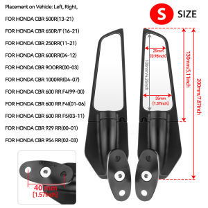 Motorcycle Wing Mirrors Adjustable Rotating Rearview Side Mirror Accessorie For Honda CBR650R F CBR1000RR CBR190 VFR500 VTR1000F