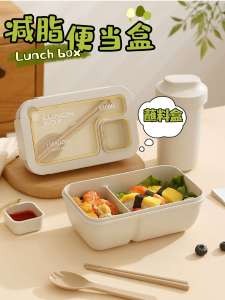 Japanese Style Lunch Box Office Workers Special Microwave Safe Divided Low Fat Meal Box with Dipping Sauce Box Fruit Bento Box