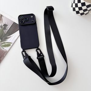 Ốp Điện Thoại Silicone Dây Đeo Chéo Cho iPhone 17E 16E 18 Pro Max Với Dây Đeo Cổ Dây Thừng Vỏ Mềm Chống Vân Tay