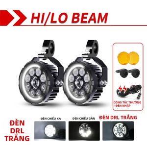 Đèn Pha LED Xe Máy 5 Inch CO LIGHT Màu Trắng Vàng Có Công Tắc Điều Chỉnh Độ Sáng Đèn Báo Rẽ Đèn Làm Việc Phía Trước Đèn Sương Mù Xe Máy Dùng Cho Địa Hình.