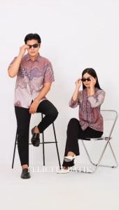 felicitybatik - Atasan Blouse Kebaya Batik Wanita Couple Kemeja Pria Batik Kantor [mochi]