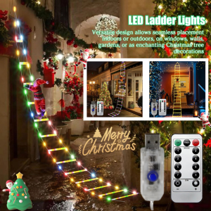 LED Christmas Ladder Lights Santa Claus Christmas Tree Hanging Strip Lights Outdoor Garden Christmas Decoration Lights