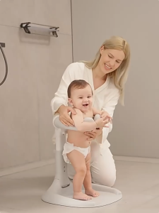 2 in 1 Baby Hug Bath Tower Baby Shower Bathing Stand Baby Standing Bath Rack Baby Bath Stand