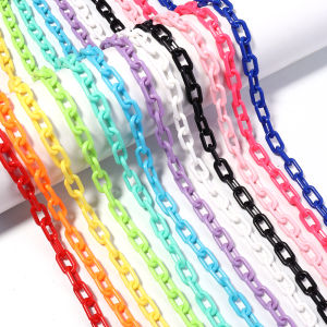 10pcs Length 50cm Colorful Acrylic Link Chain Extension Chains For Eye Chain Making Jewelry Findings Links Chain Accessories