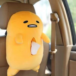 Cartoon Lazy Egg Yellow Car Interior Decoration Handrest Box Tissue Holder Hanging Style Automobile Specialty Storage