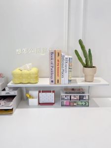 60CM Desktop Bookshelf Suspended Desk Computer Monitor Booster Monitor Stand Desk Organizer