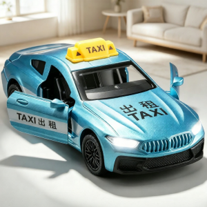 Alloy Car Model Toy Taxi Childrens Pull-Back Vehicle