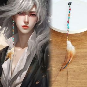 Handmade Feathers Hair Clips for Men And Women Ethnic Style Fairy Swordsmen Accessories Traditional Chinese Folk Fashion Hairpins