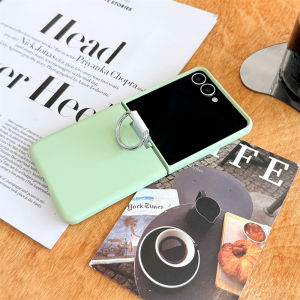 szhaiyu | Soft Silicone with Ring Phone Case for Samsung Galaxy Z Flip 7 6 5 4 Flip5 Flip6 Flip7 FE Hinge All Inclusive Protection Cover