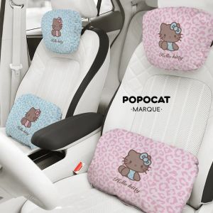 Hello Kitty Car Headrest Waist Pillow Set Cotton Car Pillow Neck Pillow Car Seat Back Cushion Driver Lumbar Cushion Tools