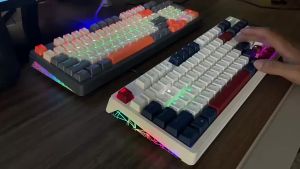 Mechanical Keyboard คีย์บอร์ดเชิงกลไร้สาย Bluetooth+2.4G 96Key Hot Swap RGB Blue Switch เหมาะสำหรับแล็ปท็อปเดสก์ท็อป Mac