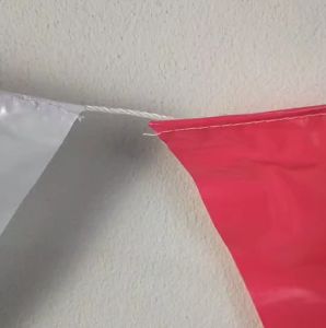 ธงราวงานวัด ธงทิว 15 เมตร 7 สี สามเหลี่ยม สำหรับ ปาร์ตี้ งานวัด ตกแต่งร้านค้า