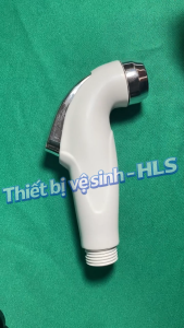 Đầu Xịt Vệ Sinh HLS Nhựa Trắng Bóng Phối Bạc Vòi Xịt Toilet Cầm Tay Phối Bạc Đầu Vòi Xịt Nhà Tắm Dễ Lắp