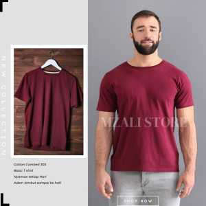 Kaos Polos pria dewasa Merah maroon