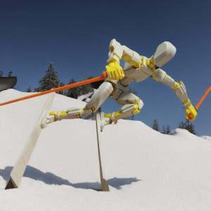 Lucky 3D Printed Toy Figure 13 Joints Movable 3rd Generation Snow Skiing Double Board Small Person Doll Collectible Plastic Model