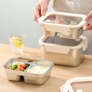 Large Capacity 304 Stainless Steel Lunch Box Integrated Microwave Oven Refrigerator Preservation Box for Office Workers