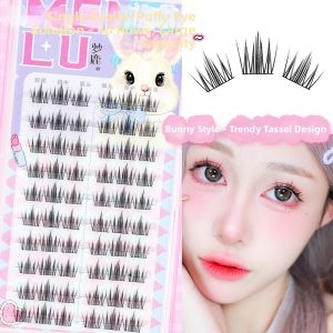 MENGLU | Natural Segmented Fish Tail Single Clump False Eyelashes 10 Rows