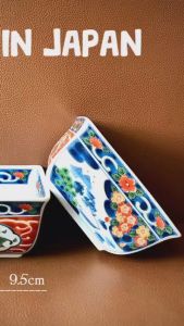 [Hàng Hiếm Japan 100% New] 01 Chiếc Thố Vuông Ngũ Sắc Sơn Thuỷ Trà Hoa Vẽ Tay