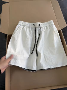 LIUBU | Quick Drying American Style Checkered Loose Fit White Basketball Shorts