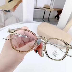 Robins Kacamata Minus Round Titanium Plastik Anti Radiasi Frame Kacamata Pria Wanita 0969 Sale