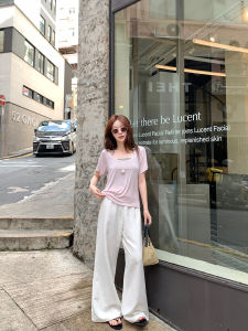 Casual Wide Leg Trousers with Good Drape and Slimming Effect