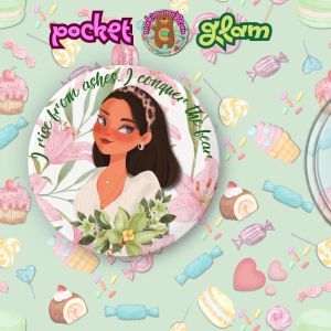Pocket Glam Pocket Mirror Lady Women Empowerment Design 2.25 inches 1pc Beautify Mirror Lifestyle On-the-Go