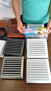 GFLOW ฝาครอบช่องระบายอากาศ Fix Grill 8 x8 ท่อ 4 (ลายไม้) หน้ากากบานเกล็ด ระบายอากาศติดผนัง