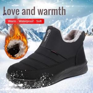 2025 Mens New Winter Snow Outdoor Warm Snow Boots Waterproof and Anti slip Mountaineering Work Cotton Boots Mens Shoes