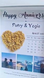 Pigura Kalender Potrait Bingkai Custom Tulisan Foto 6R Edelweiss Craftivy