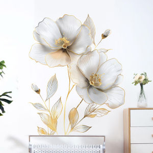 Beautiful Flower Wall Sticker For Living Room Background Decor Decals Bedroom Beautify Home Decoration Self-adhesive Wallpaper