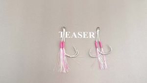 TEASER 2 CHIẾC UV Dạ Quang Đôi Hỗ Trợ Móc Mustad 10816NP Thép Carbon Cao Cấp Có Gai Cho Pike Câu Cá Nước Mặn Jigging