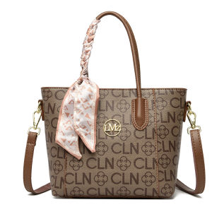 Genuine Leather Womens Bucket Handbag Single Shoulder Crossbody Bag Fashionable Canvas Lining Zipper Closure Large Size