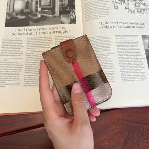 New Classic Plaid Ultra-Thin Multi-Card Slot Womens Pull-Out Wallet Practical Compact Fashionable Card Holder Envelope